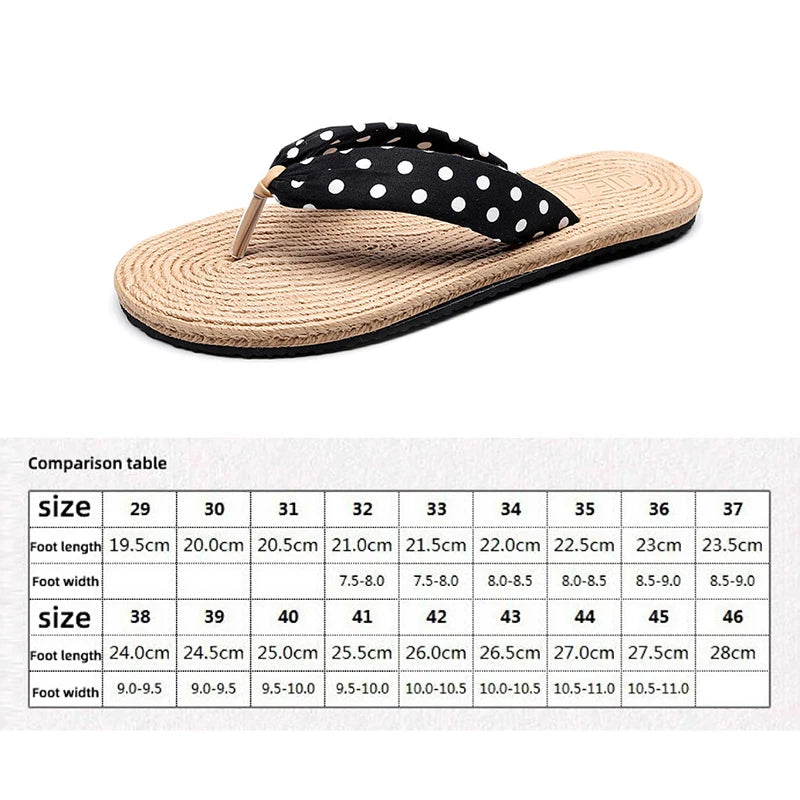 Summer Fashion Design Weave Women Beach Flip-Flops Non-Slip Flat