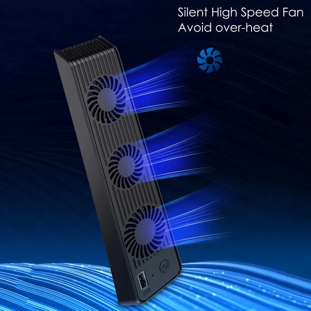 For PS5 Console External Host Cooling Fan Vertical 3 Silent Fan Stand With External USB Port, For Ps5 Game Host Accessories