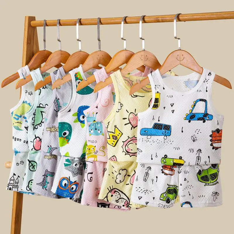 Kids Boys Dinosaur Pajamas Children's Vest Sets