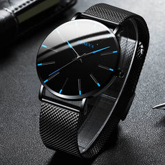 Men Watches Luxury Male Elegant Ultra Thin Watch Men Business Stainless Steel Mesh Quartz Watch