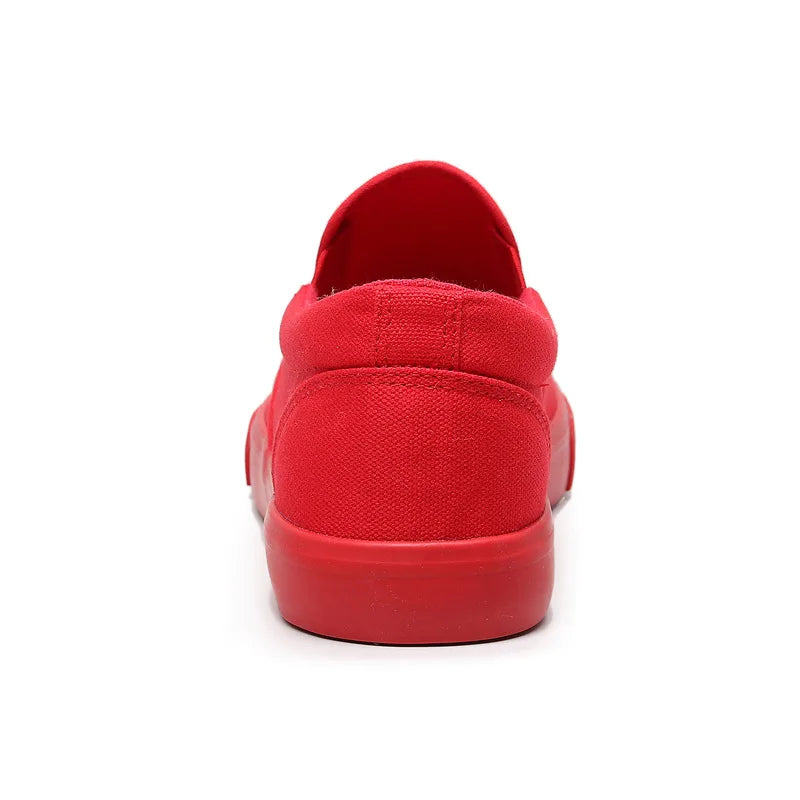 Red Canvas Shoes Men's Work Shoes Breathable Casual Board Shoes