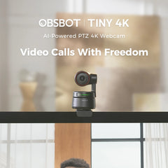 Tiny AI Tiny 4K Powered PTZ Webcam Auto-Framing Gesture Tracking Control HDR Dual Omni-Directional Mic Recording Stream
