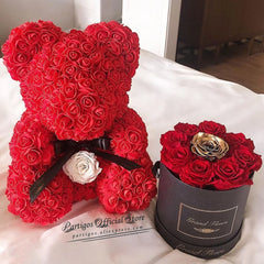 DIY Valentines Day Gifts Red Rose Bear Artificial foam Roses Flower