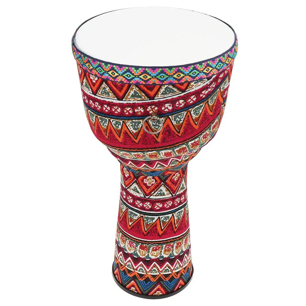 8.5 Inch Beautiful African Djembe Drum Colorful Cloth Art ABS Barrel PVC Skin for Children Hand Drum