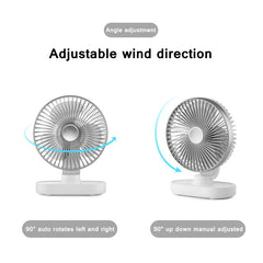 Electric USB Auto Rotation Desktop Fan 4000mAh Rechargeable Air Cooling