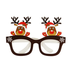 Santa Claus Xmas Tree Elk Paper Glasses Frame Christmas Glasses Photo Prop Christmas decorations