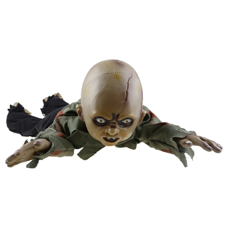 Animated Crawling Baby Zombie Scary Ghost Babies Doll Haunted Halloween Decor Props Supplies