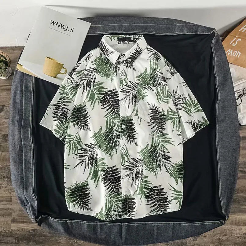 Hawaii Beach Shirt Men Quick Dry Summer Short Sleeve Male Print Casual Shirts