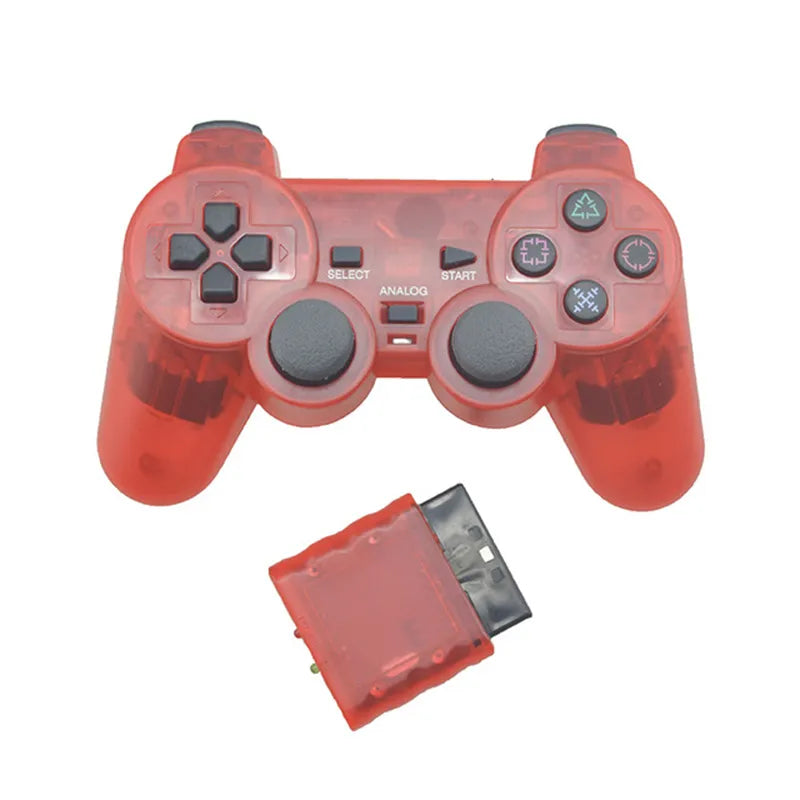 Transparent Color  Wireless Gamepad For Sony PS2  2.4G Vibration Joystick Blutooth Controller For Playstation 2 Joypad