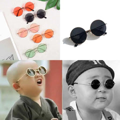 New Child Cute Retro Metal Round Frame Sunglasses  Kids Summer Fashion Wild Glasses Boys And Girls UV400 Protection Eyewear