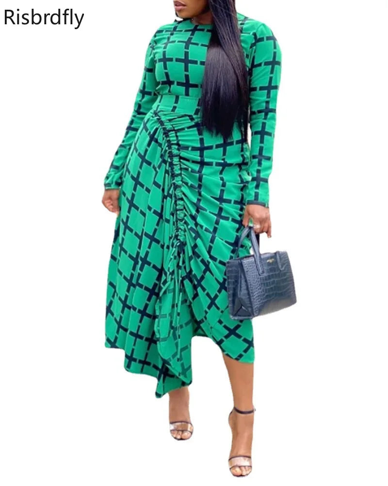 African Dresses for Women African Printing Dresses Women Long Sleeve Dress  New African Women Plus Size Dress