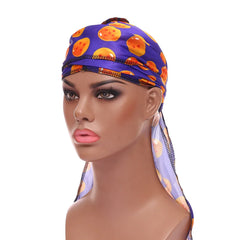 Street Hip-Hop Silky Durags For Men Print Bandana Turban Hat Unisex Doo Durag