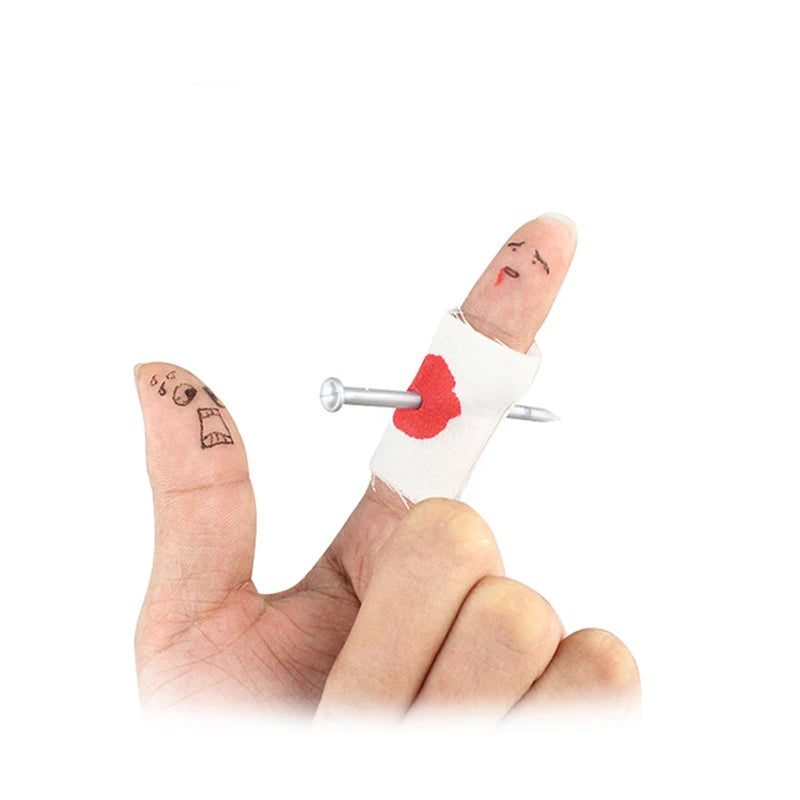 New Prank Joke Toys Fake Nail Through Finger Trick Halloween Kids Children Gags Practical Jokes