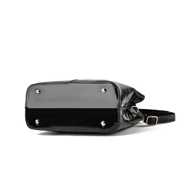 Ladies PU Leather Patent Leather Shoulder Crossbody Bag