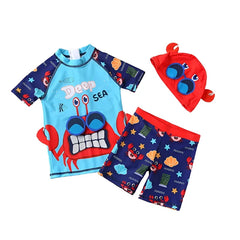 Baby's Swimwear Boy Bath Clothes with Hat  Children Swimming