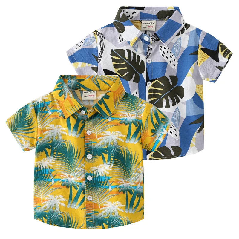 Tropical Boys Shirt Hawaii Style Beach Casual Toddler Tops