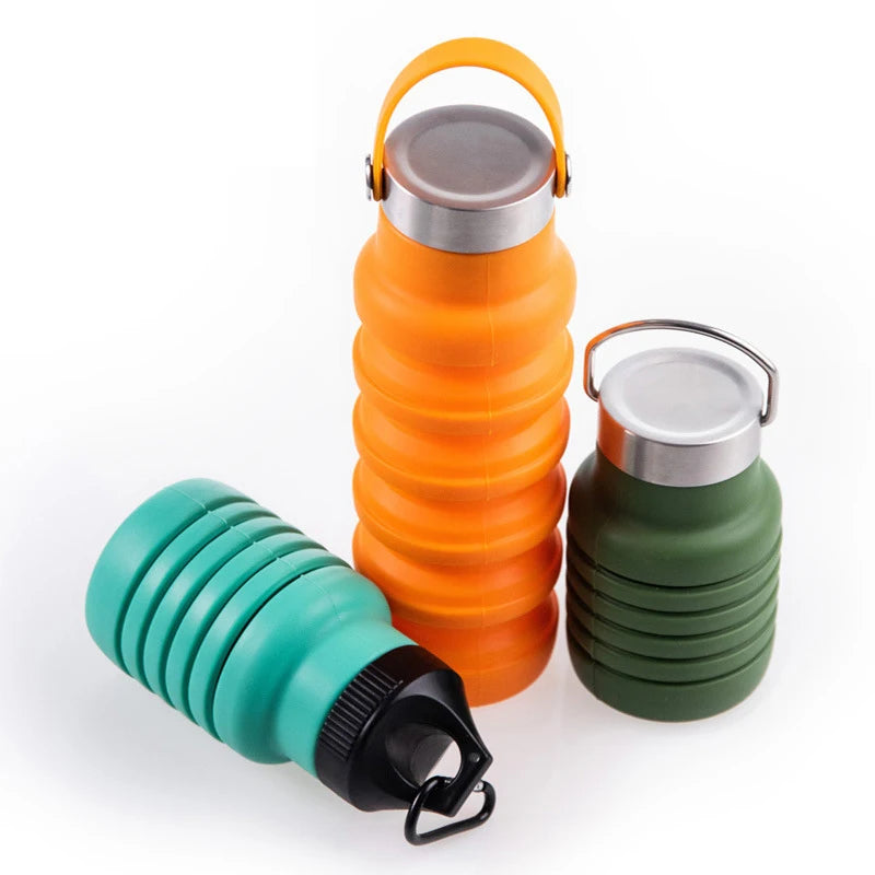 550ml Smart Portable Sports Water Bottle Silicone Foldable Mug Water Cup Outdoor Sports Bicycle Drinkware Cups