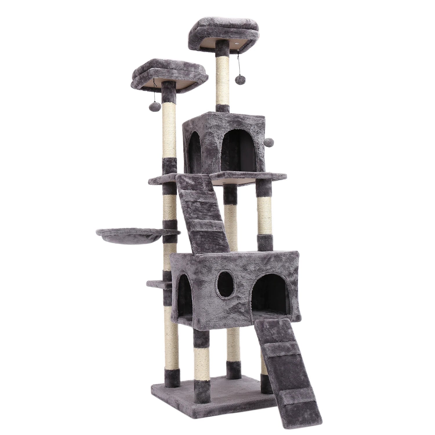 Cat Tree Condo Furniture with Sisal-Covered Scratching Posts Plush Condos for Kittens Cats and Pets