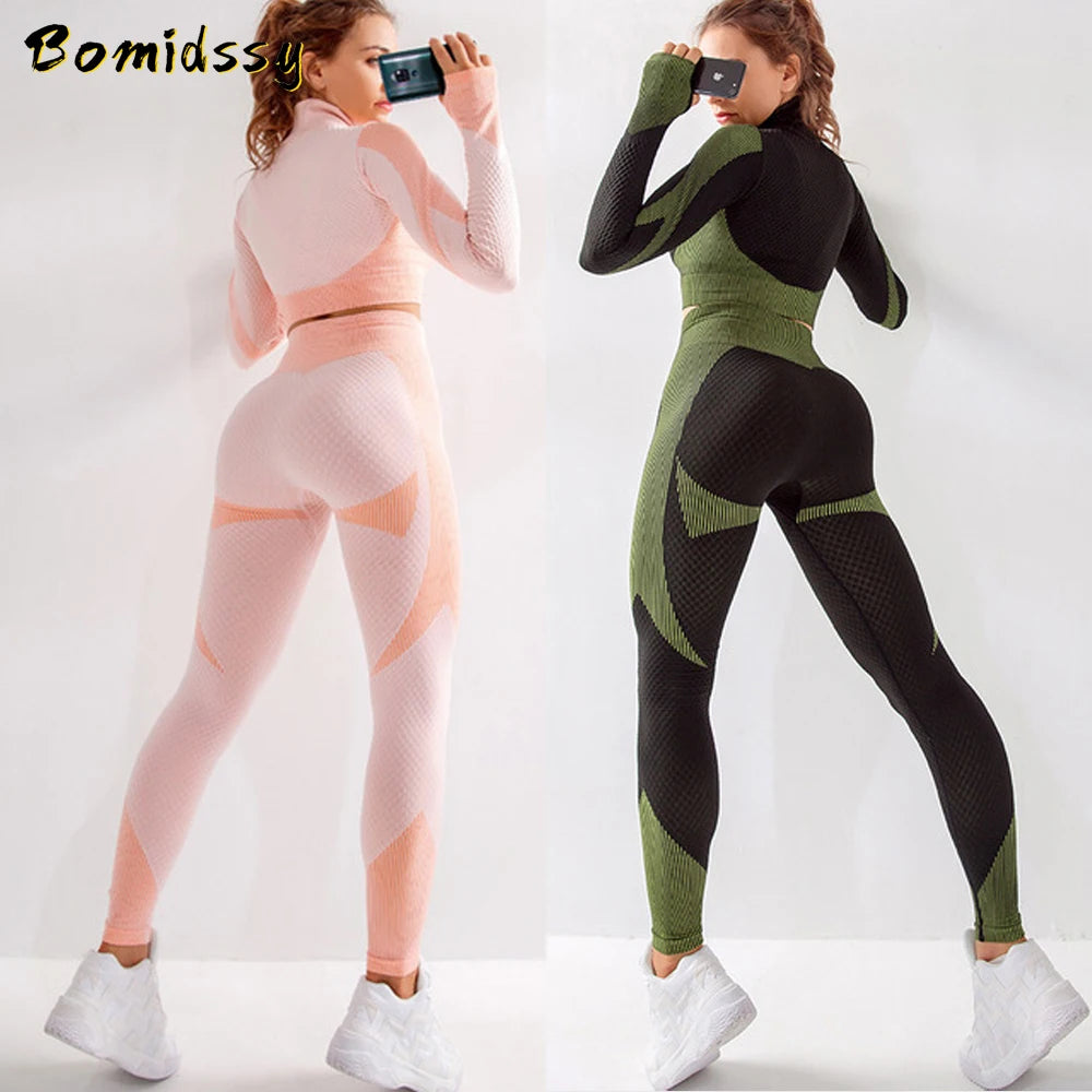 Women's Seamless Fitness Clothin Long-Sleeved Shirt Gym Wear