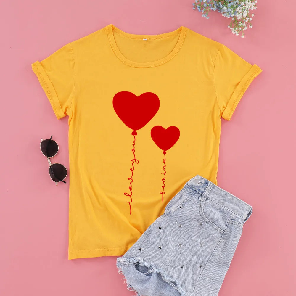 I Love You Be Mine Shirt Valentines Day Shirt Fashion Funny Graphic Cotton Women Tshirts