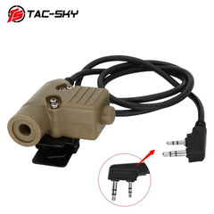 TAC -SKY PTT U94 New Plug Tactical PTT Military Headset Adapter Walkie Talkie PTT Hunting Sport Shooting Tactical Headset U94PTT