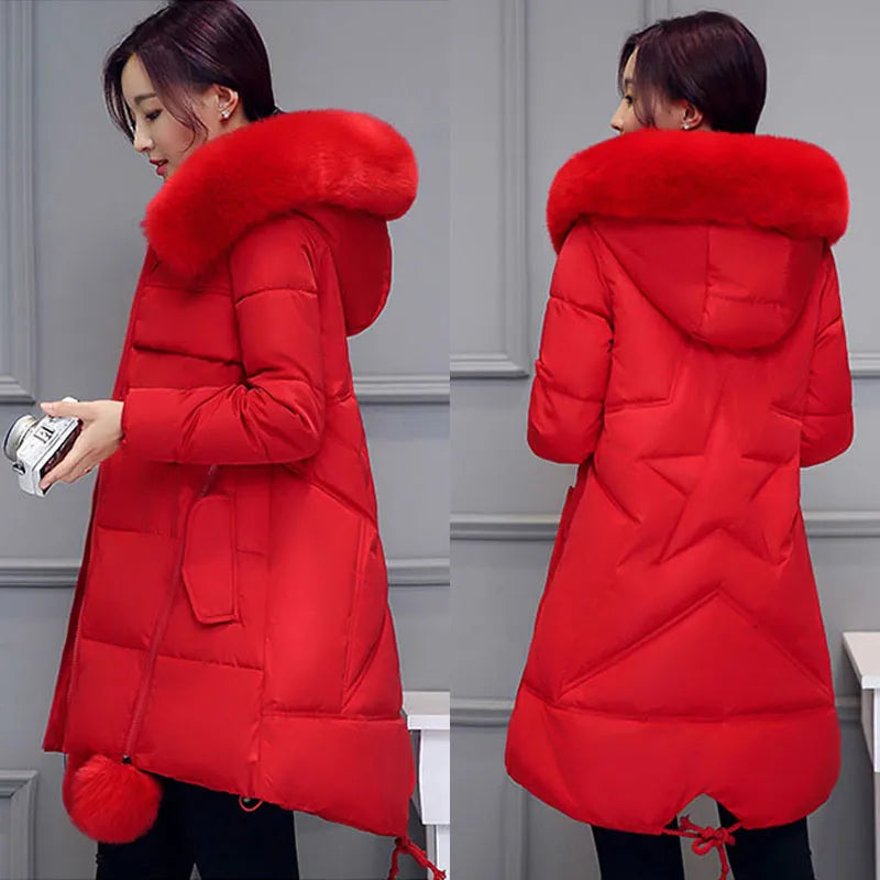 Oversize Winter Jacket Women Parka New Hooded Outerwear Warm Down Cotton Jacket