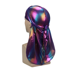 Fashion Men Colorful Durag Wave Caps Men's Sparkly Silky Durags