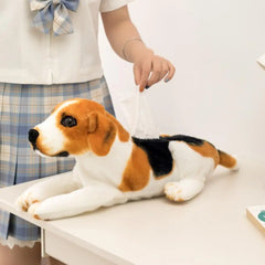 Simulation Dog Plush Toy Tissue Bag Stuffed Paper Box Real-life Dog Puppy Tissue Storage Bag