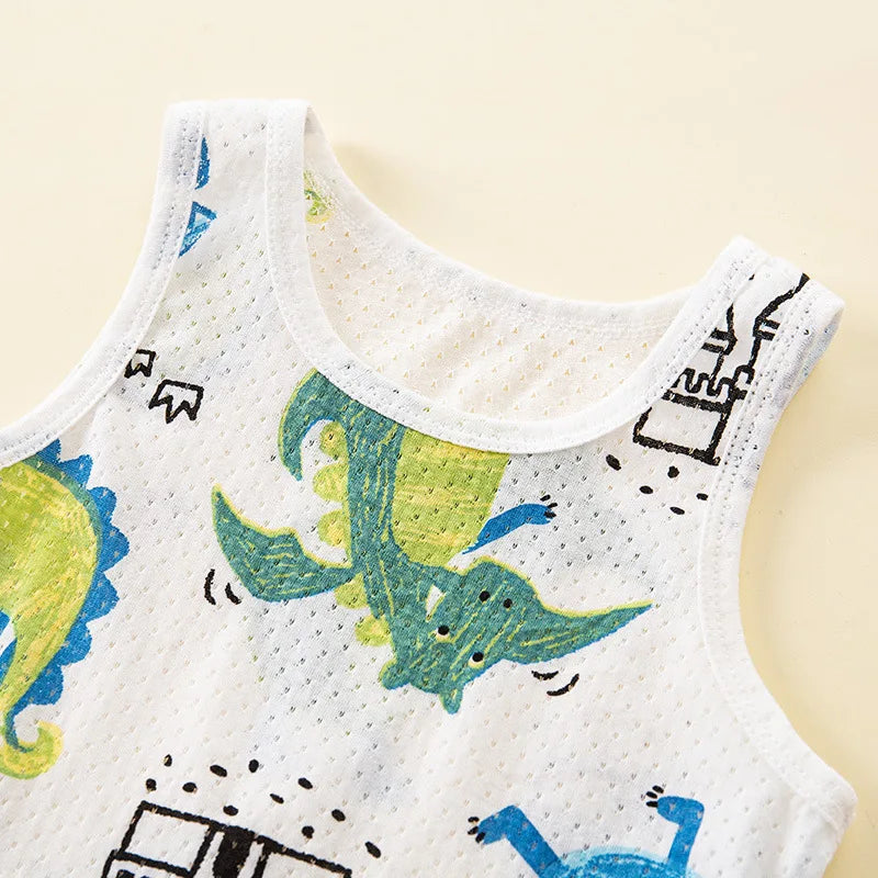 Kids Boys Dinosaur Pajamas Children's Vest Sets