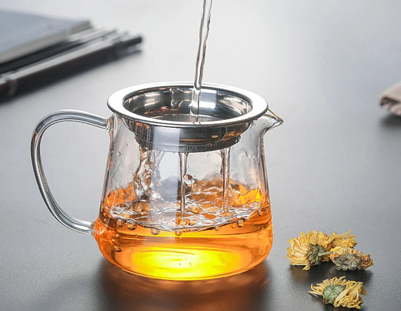 Heat-resisting clear glass tea pot fair cup cha hai,handmade tea cups