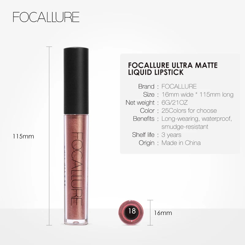 Matte Liquid Lipstick Long-lasting Waterproof Lip Gloss 10 Colors Lip Glaze Non-Stick