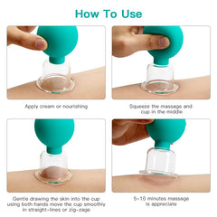 Rubber Massage Body Cups Anti Cellulite Suction Glass Cup for Face Facial Skin