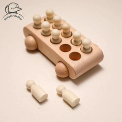 Montessori Wooden Toys for Children Puzzle Game Cartoon Wood Peg Dolls Educational Toy