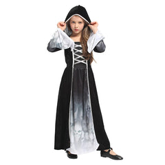 Scary Grim Reaper Girl Dress Scythe Witch Costume Ghost Terror Skull Cosplay Halloween Costume