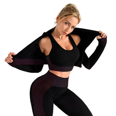 Women's Seamless Fitness Clothin Long-Sleeved Shirt Gym Wear