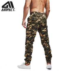 AIMPACT Men's Chino Jogger Pants Casual Fitted Cotton Camo Twill Jogging Trouser