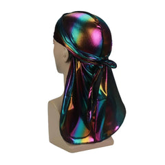 Fashion Men Colorful Durag Wave Caps Men's Sparkly Silky Durags