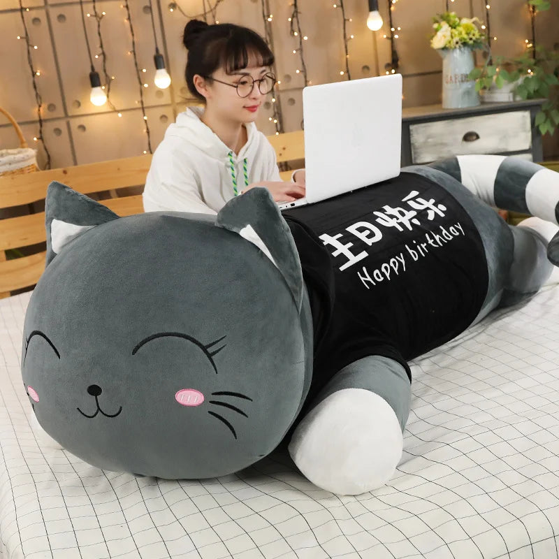 Cute Cat Plush Toy Soft Cartoon Animal Stuffed Doll Sofa Bed Pillow Cushion Girl Kid Birthday Gift