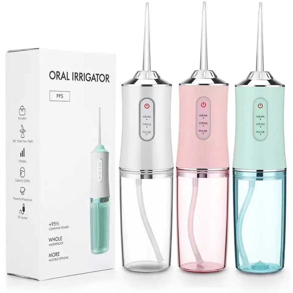 Oral Irrigator +4 Jets 3 Mode USB Rechargeable Water Flosser Portable Dental Water Jet Waterproof Irrigator Dental Teeth Cleaner