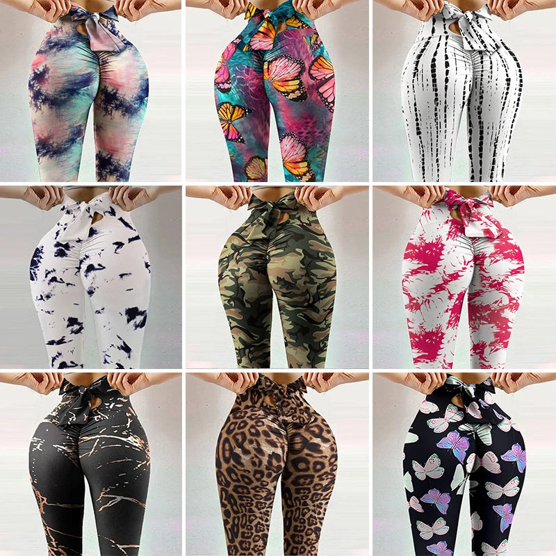 Fitness Gym Pants Butterfly Print Push Up Yoga Sport Leggings