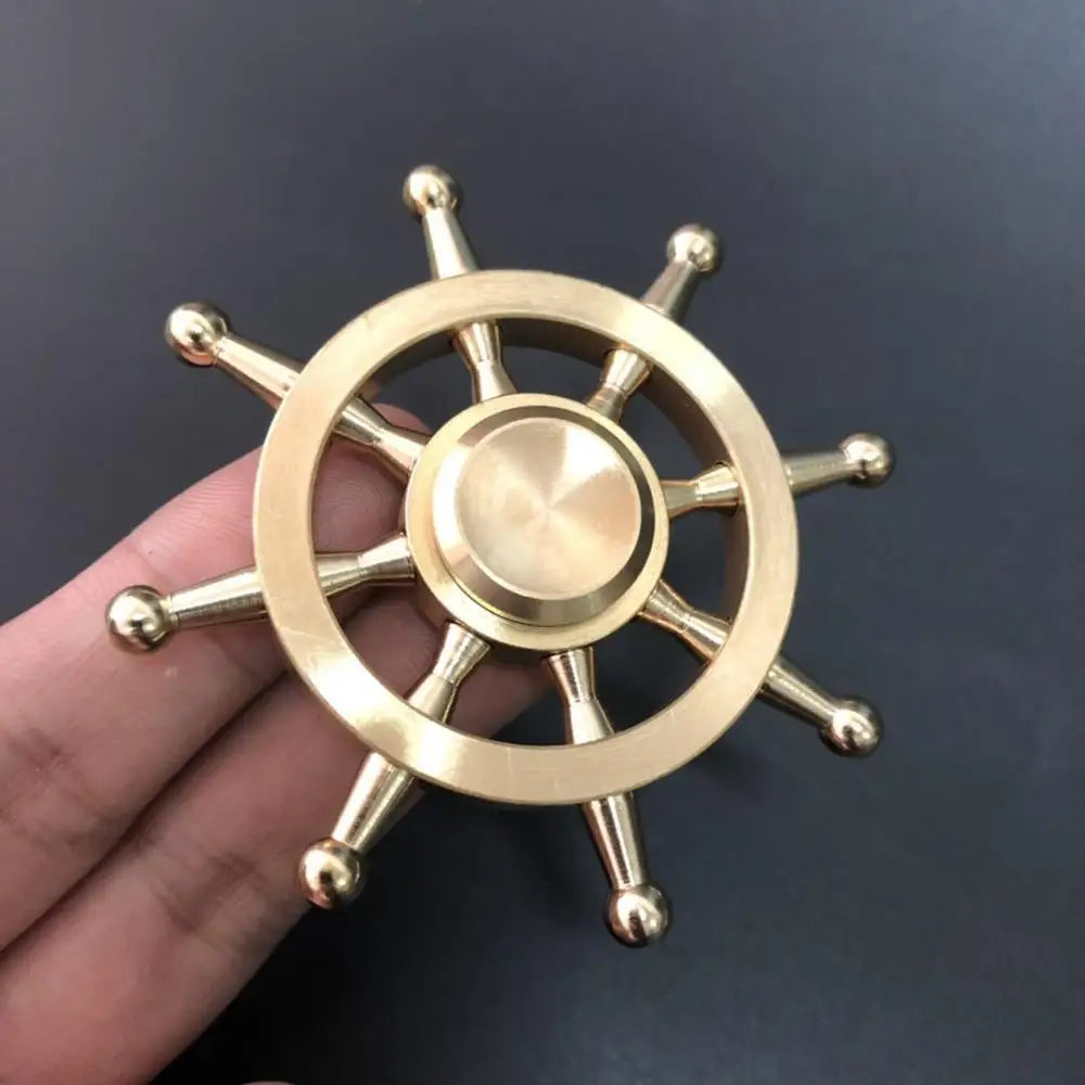 Brass Alloy Hand Finger Tip Gyro Golden Fidget Spinner