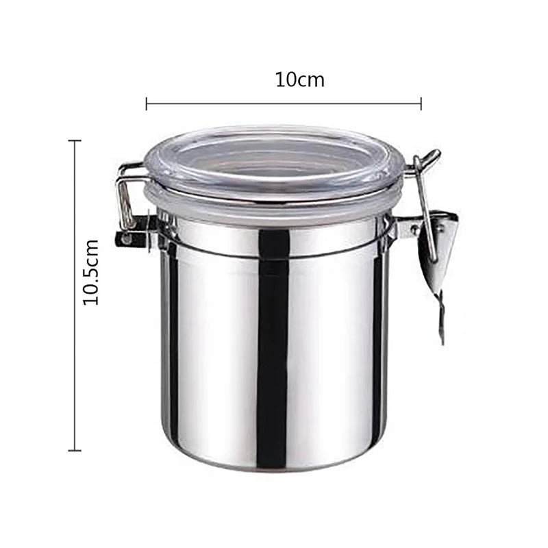 Stainless Steel Sealed Tank Food Coffee Beans Snack Storage Cans Tea Leaf Container