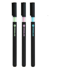3pcs Cool Black Color Gel Pens for Writing Signature 0.5mm