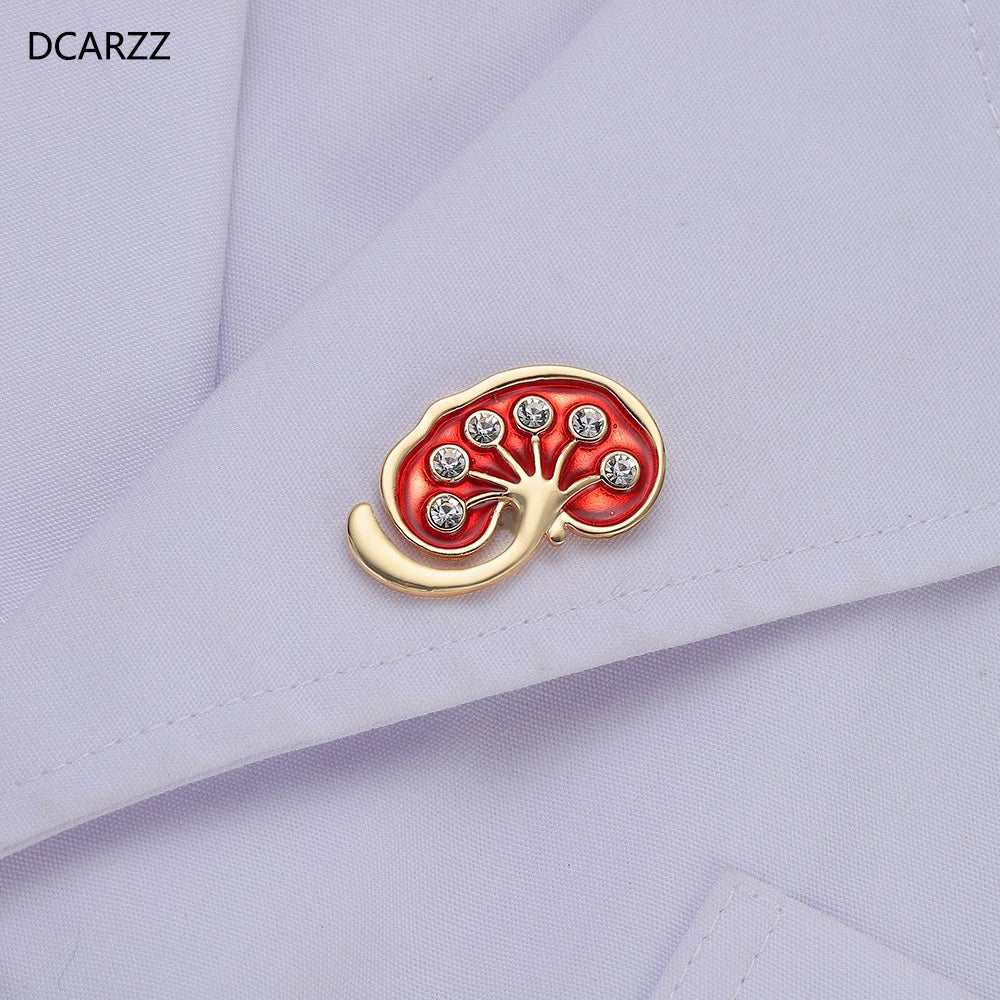 Kidney Pin Medical Gift Doctors Nurse Color Brooches Pins Crystal Trendy Jewellery