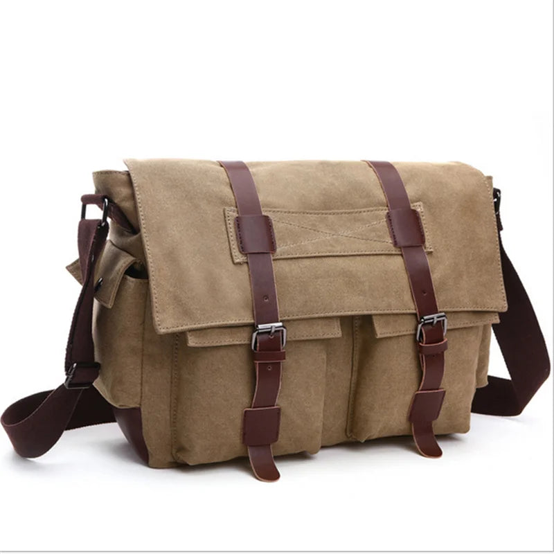 Men's Vintage Canvas Bag Men Casual Crossbody Bag For Men Messenger Bag Man Travel Shoulder Bags