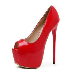 Red Platform Pumps Women Ultra High Stiletto Heels