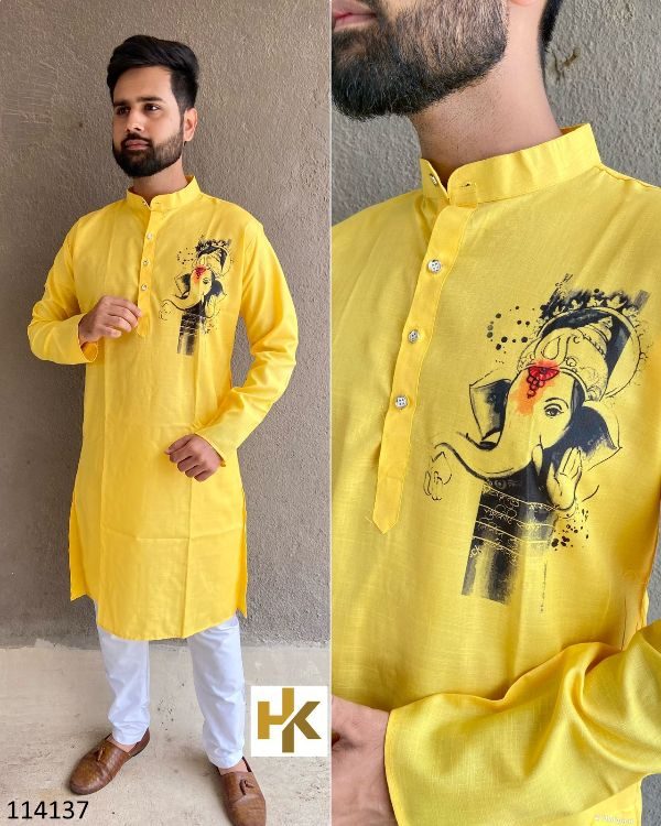 Latest Ganpati Special Mens Kurta Payjama Unique Design