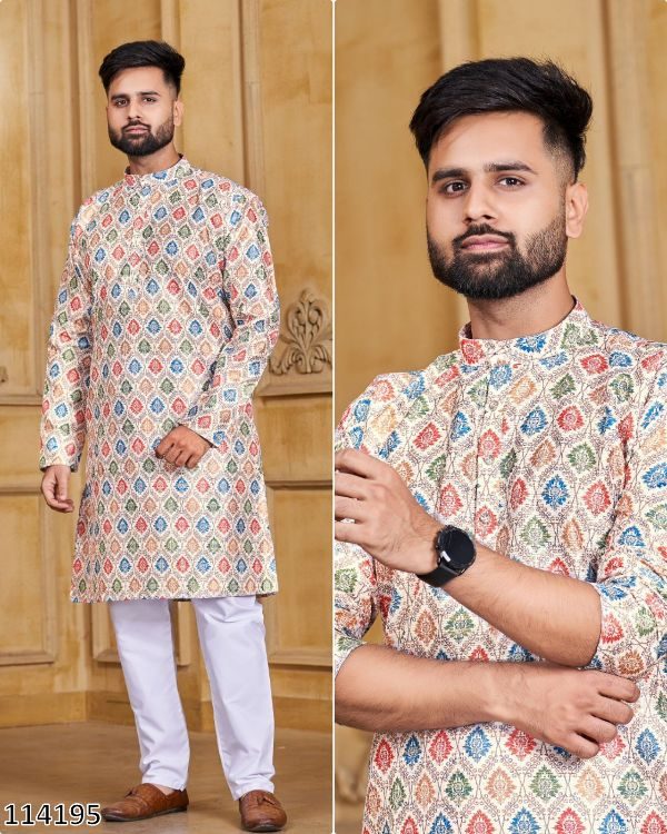 Manyavar Mens Wear Diwali Special Designer Kurta Payjama For Festivals