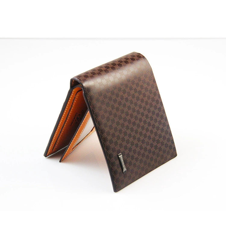 Factory Price Men's Wear-Resistant Casual Plaid Horizontal Wallet