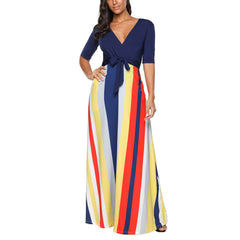 Summer Fashion European and American Style Printed Maxi Dress